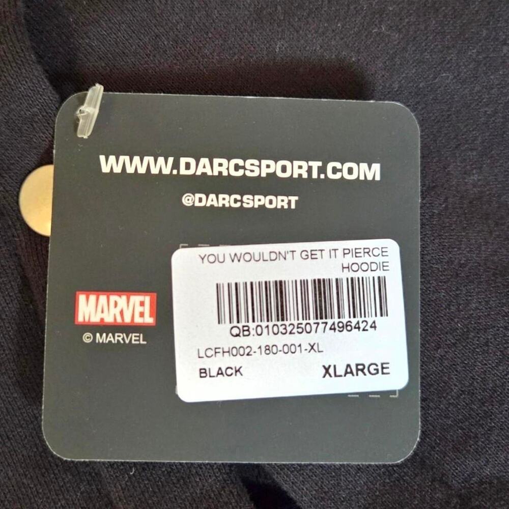 Darc Sport Marvel Black Cat Wolves Hoodie XL NWT - Picture 3 of 4